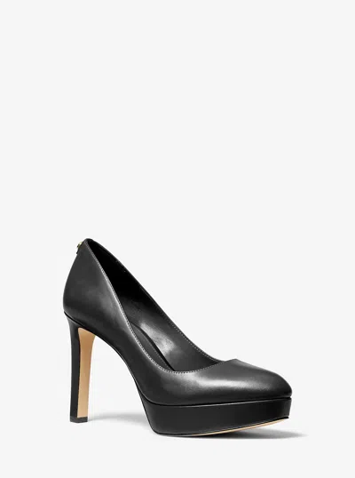 Michael Kors Chantal Leather Platform Pump In Black