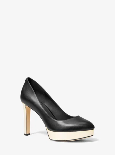 Michael Kors Chantal Leather Platform Pump In Black