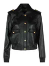 Michael Kors Black Jacket With Classic Collar Ans Ribbed Elastic Trims In Black