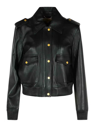 MICHAEL KORS BLACK LEATHER JACKET