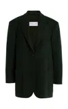 Michael Kors Charley Wool Doeskin Blazer In Dark Green