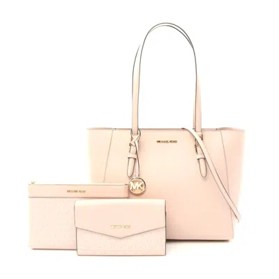 Michael Kors Charlotte 3 In 1 Leather Tote Bag In Pink