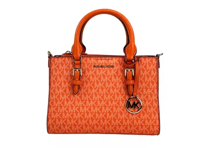 Michael Kors Charlotte 3 In 1 Satchel Bag Crossbody Poppy Orange In Multi