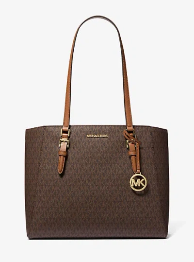 Michael Kors Charlotte Large 3-in-1 Signature Logo Tote Bag In Brown