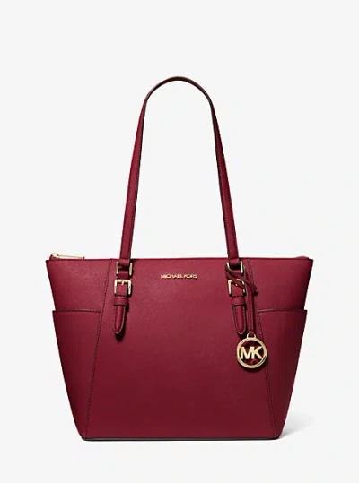 Michael Kors Charlotte Large Saffiano Leather Top-zip Tote Bag