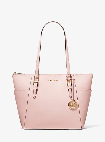 Michael Kors Charlotte Large Saffiano Leather Top-zip Tote Bag In Pink
