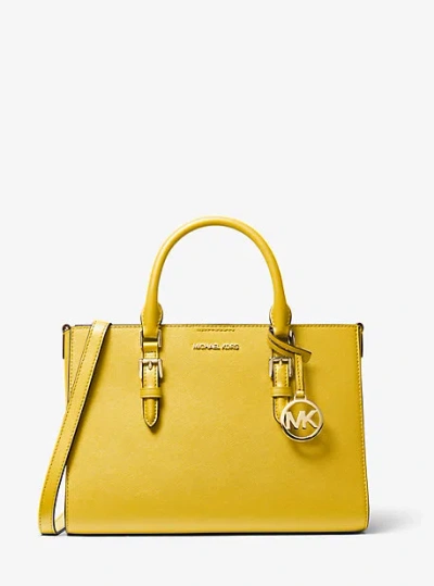 Michael Kors Charlotte Medium Saffiano Leather 2-in-1 Tote Bag In Yellow