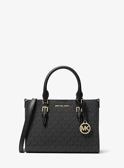 Michael Kors Charlotte Small 2-in-1 Logo Satchel In Black