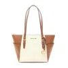 Michael Kors Charlotte Tote Bag Pvc Coated Canvas Leather In White