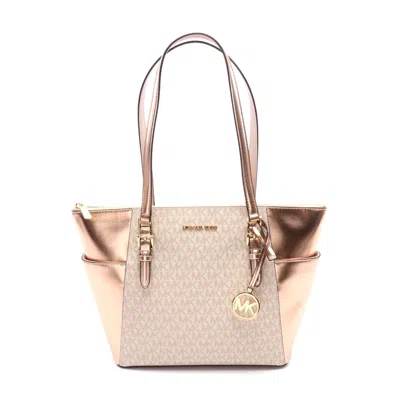 Michael Kors Charlotte Tote Bag Pvc Leather In Gold