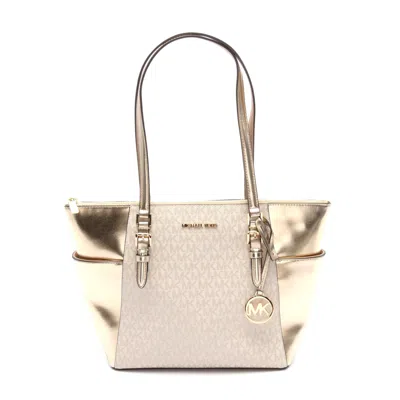 Michael Kors Charlotte Tote Bag Pvc Leather In White