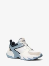 Michael Kors Chase Mixed-media Trainer In Blue