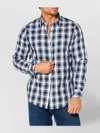 Michael Kors Checked Shirt With Buttoned Cuffs And Collar In Blue
