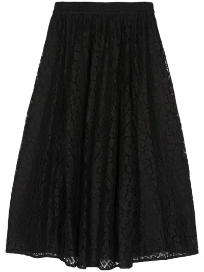 Michael Kors Cheetah Pull On Skirt In Black