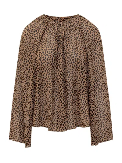 Michael Kors Cheetah V Neck Top