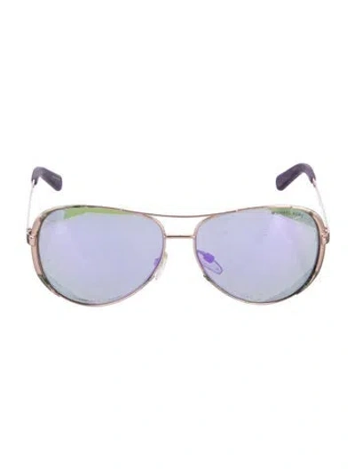 Pre-owned Michael Kors Chelsea Aviator Sunglasses In Purple