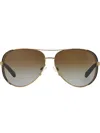 Michael Kors Aviator Shaped Sunglasses In Gold