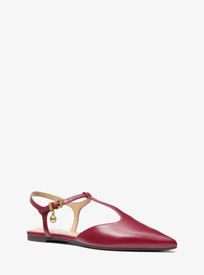 Michael Kors Cherie Flex Leather Flat In Red