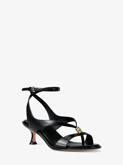 Michael Kors Cherie Leather Sandal In Black