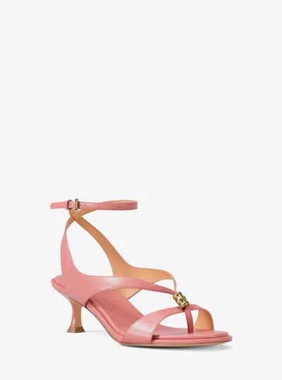 Michael Kors Cherie Leather Sandal In Pink