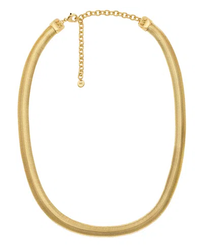 Michael Kors Chevron Snake Chain Necklace In Gold