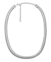 Michael Kors Chevron Snake Chain Necklace In Silver