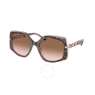 Michael Kors Cheyenne Brown Pink Gradient Irregular Ladies Sunglasses Mk2177 325113 56