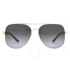 Michael Kors Chianti Dark Grey Gradient Pilot Ladies Sunglasses Mk1121 10148g 58 In Dark / Gold / Grey