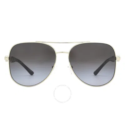 Michael Kors Chianti Dark Grey Gradient Pilot Ladies Sunglasses Mk1121 10148g 58 In Dark / Gold / Grey
