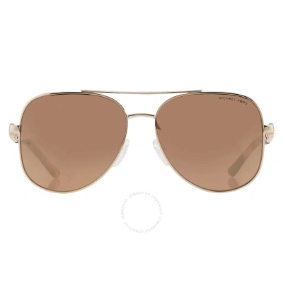 Michael Kors Chianti Gold Mirror Pilot Ladies Sunglasses Mk1121 10147p 58