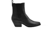 Michael Kors Kinlee Texan Ankle Boots In Black Leather In Black