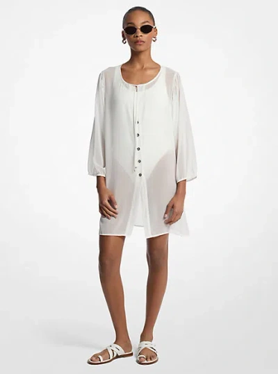 Michael Kors Chiffon Tunic Cover-up In White