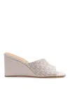 Michael Kors Sabot Merriam Wedge In Logo Print Canvas In Cream