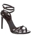 Michael Kors Chrissy Runway Croc-embossed Leather Sandal In Brown