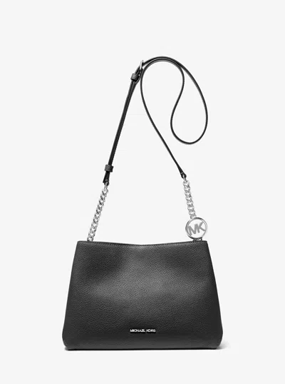 Michael Kors Christina Small Pebbled Leather Crossbody Bag In Black