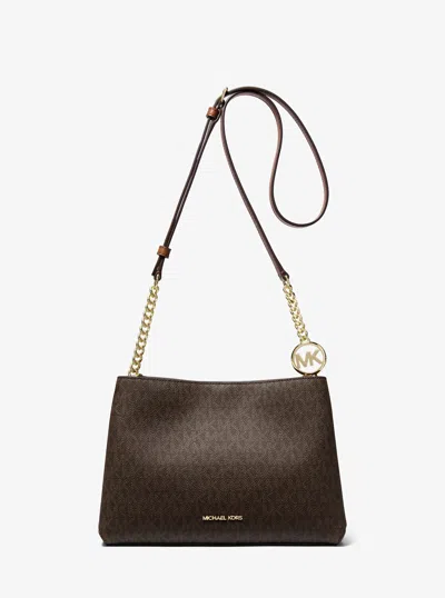 Michael Kors Christina Small Signature Logo Crossbody Bag In Brown