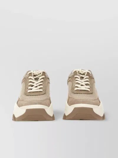 Michael Kors Chunky Sole Mesh Panels Sneakers In Brown