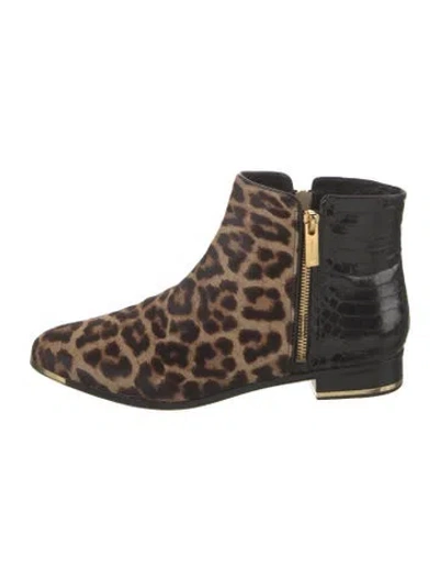 Pre-owned Michael Kors Cindra Ponyhair Boots In Multi