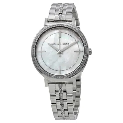 Michael Kors Cinthia Mk3641 Women's Silver Quartz 33mm Watch In White