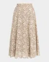 Michael Kors Collection Soutache Lace Circle Skirt In Hempecru