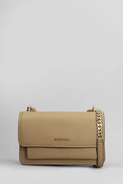 Michael Kors Claire Shoulder Bag In Camel Leather