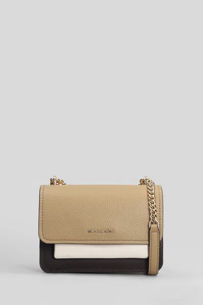 Michael Kors Claire Shoulder Bag In Beige Leather In Neutral