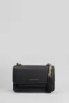 Michael Kors Claire Large Shoulder Bag In Black Leather In Black