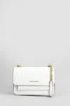Michael Kors Claire Shoulder Bag In White Leather In White