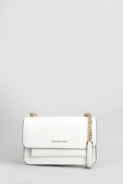 Michael Kors Claire Shoulder Bag In White Leather