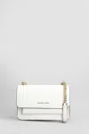 Michael Kors Chain Strap Textured Finish Shoulder Bags In White
