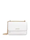 Michael Kors Chain Strap Textured Finish Shoulder Bags In White