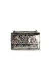 Michael Kors 'claire' Silver Leather Crossbody Bag In Silver