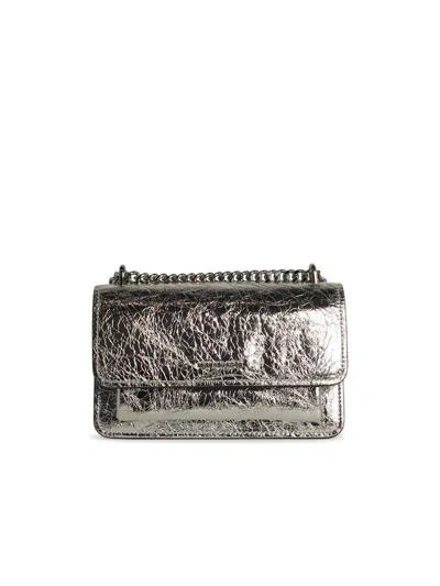 Michael Kors 'claire' Silver Leather Crossbody Bag