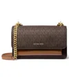 Michael Kors Claire Small Shoulder Bag In Brown